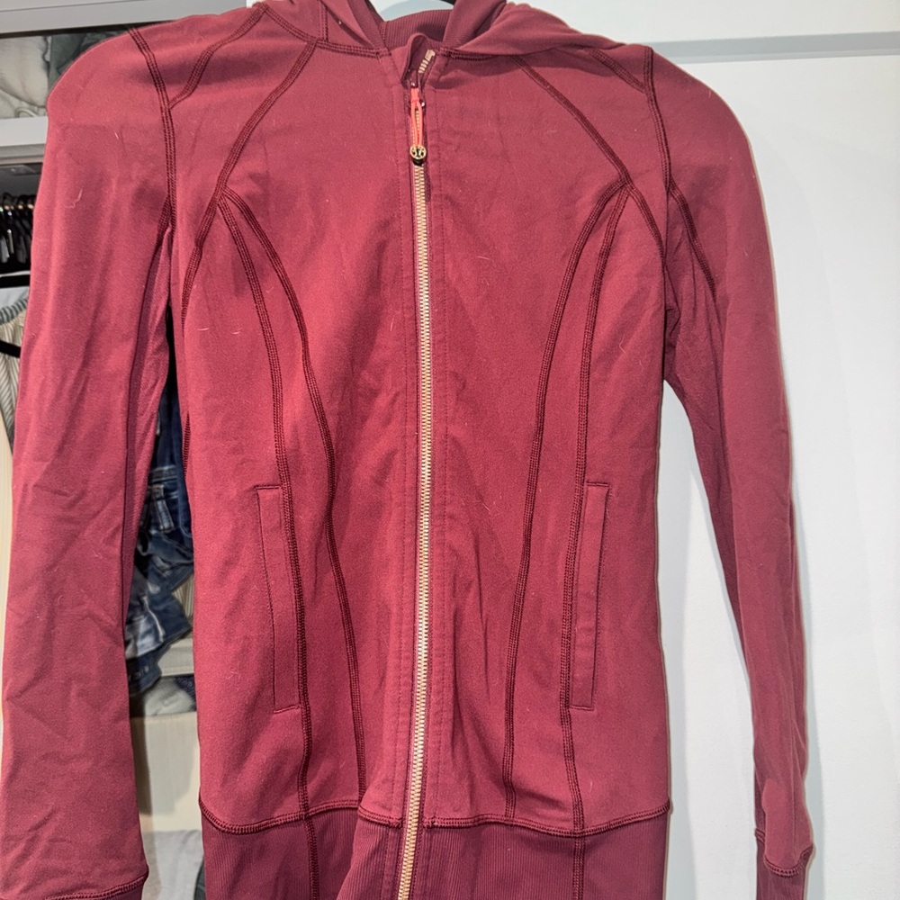 Maroon Lulu Lemon Zip-Up Hoodie